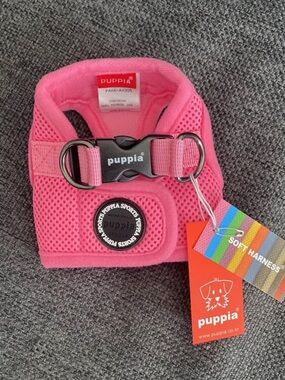 PUPPIA Dog Harness Soft B Vest Air Mesh with Soft Padding Pink (Extra Small/XS)